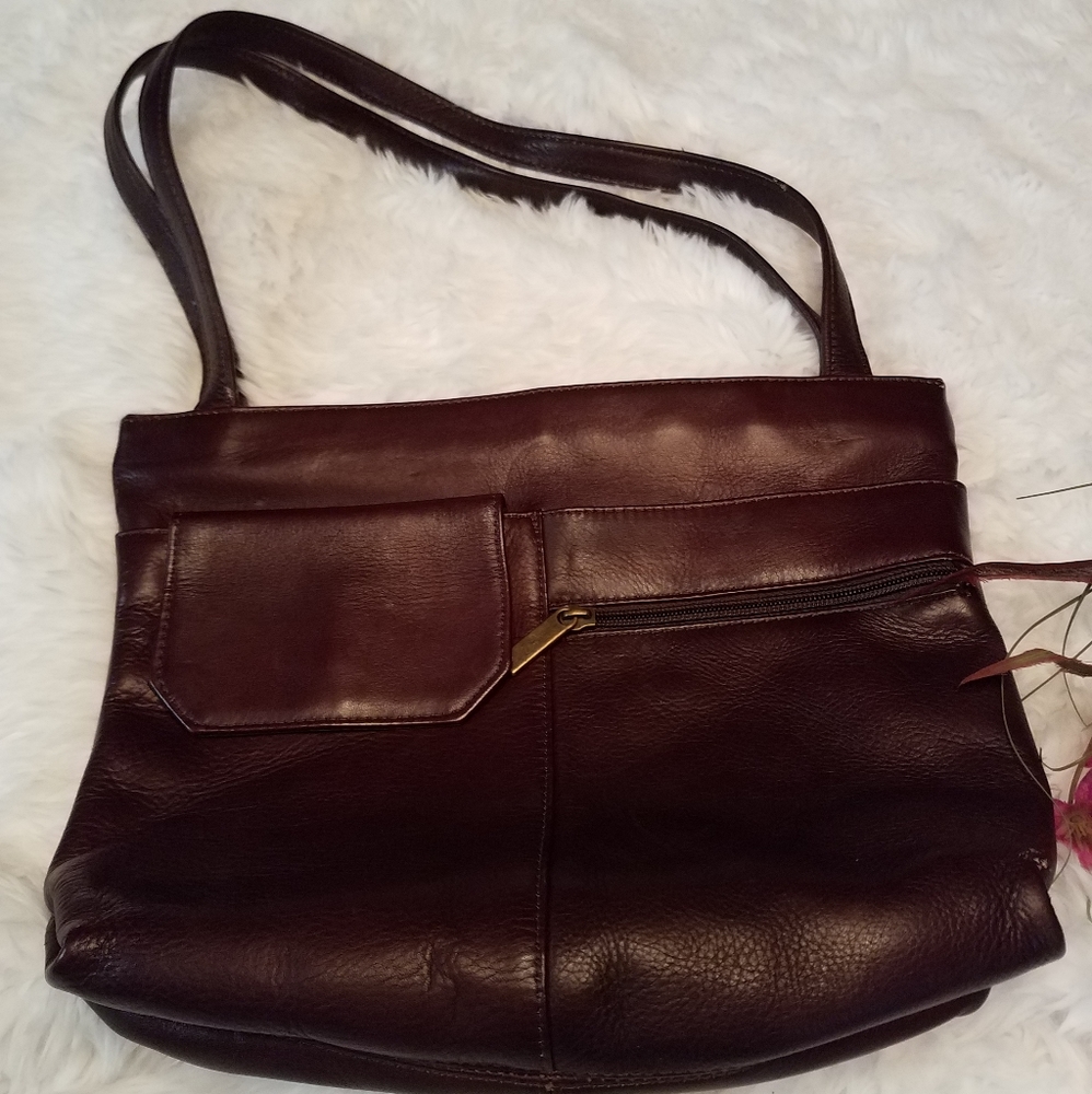 Soft Pebbled Leather Shoulder Bag